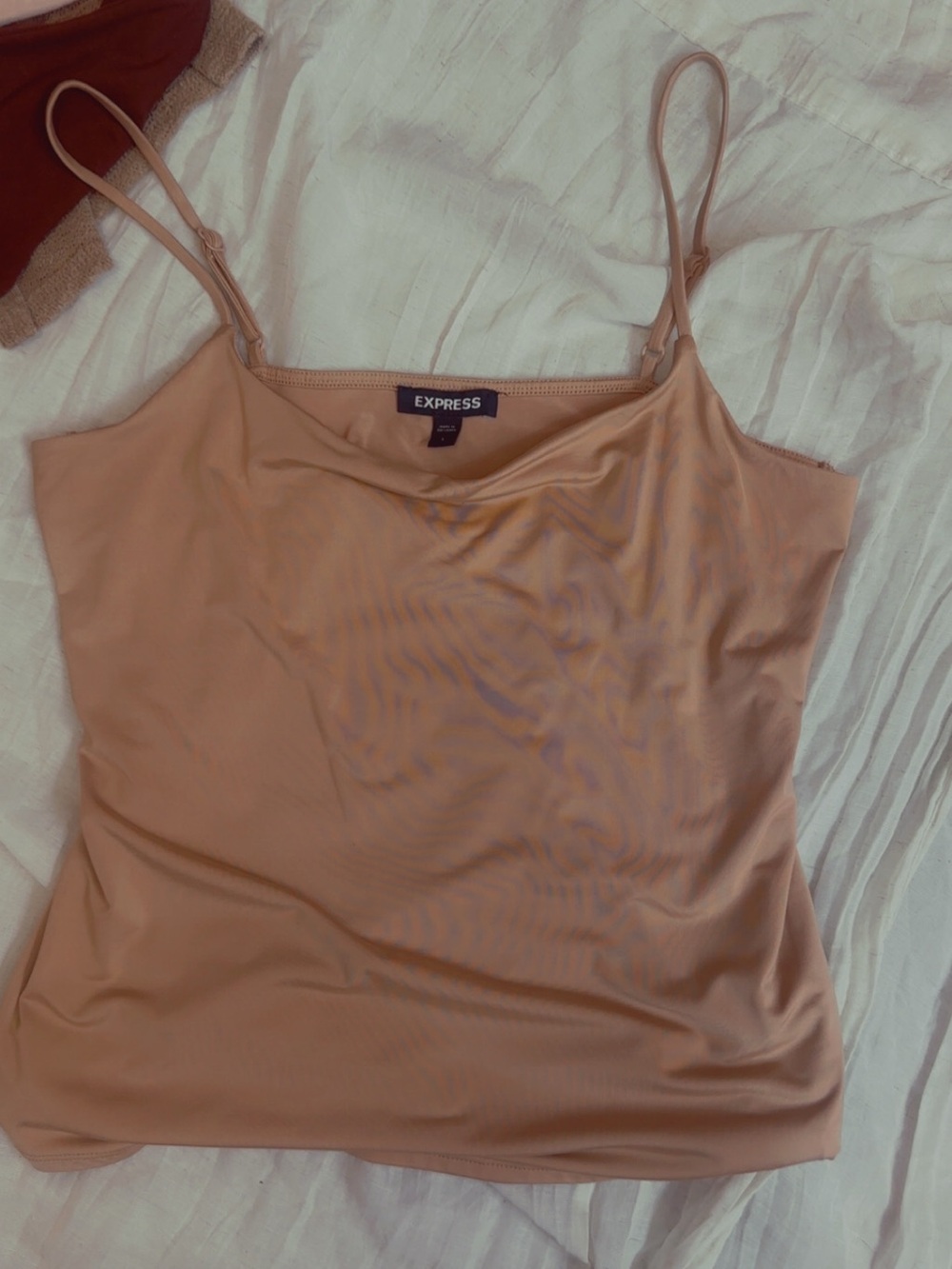 Express Women's Blush Pink Satin-Look Camisole